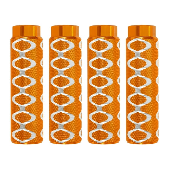 Uxcell Bike Pegs Fit Axles, Aluminum Alloy Anti-Skid Foot Bicycle Peg Back Seat Stands BMX Yellow