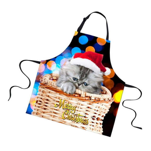 Delantal de Navidad Delantal De Navidad Unisex Cocina Babero Apron Para Cuello Ajustable Artículos - CA5382R CA5382R Magideal Delantal de Navidad