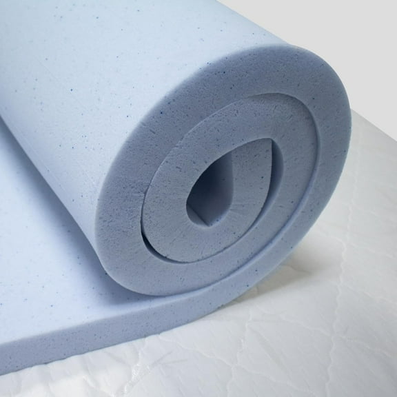 Blue Short 60x75 RV Gel Memory Foam Mattress Topper