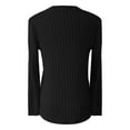 thumbnail image 5 of Womens Long Sleeve T Shirts Tops V Neck Soft Brushed Striped Casual Stretch Fit Basic Fall Clothes for Women Tees Blouses Black L, 5 of 5