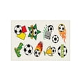 thumbnail image 2 of Juego de individuales temáticos de fútbol (1 unidad), manteles individuales de lino con diseños de balón, trofeo, portería y silbato, antideslizantes, fáciles de limpiar, 45x30 cm., 2 of 5