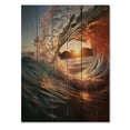 thumbnail image 3 of Designart "Sunlit Waves Beach Photo IV" Nautical & Beach Print on Natural Pine Wood, 3 of 5