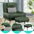 thumbnail image 3 of Andeworld Modern Accent Armchair with Pillow and Ottoman, Green, 3 of 6