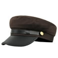 thumbnail image 2 of Opvise Beret Cap Wide Brim Retro Style Casual Cap Sun Protection Keep Warm Head Wear Autumn Winter Cap Captain Hat Coffee, 2 of 8