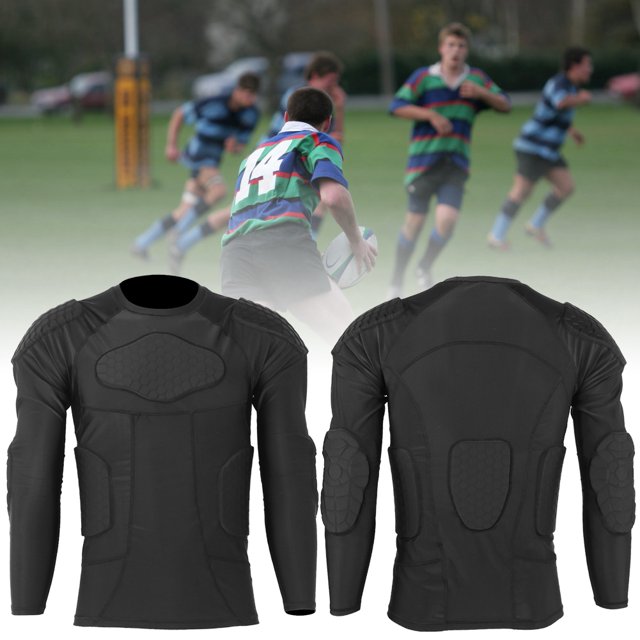 Combinaison de Sport à Manches Longues, Absorption des Chocs Combinaison de Sport Anti-Collision Protection de Poitrine pour Football Basketball Ski