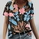 thumbnail image 3 of Camiseta de Manga Corta de la Mujer con Cuello en V Causal, Camiseta de Estante de Imitación de Moda de Verano, 3 of 4