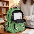thumbnail image 3 of SCRAWLGOD Soccer Arrowhead Print Green 17 Inch Backpack for School, 600D Polyester Daypack with Padded Straps, Portable Casual Knapsack Lightweight Laptop Backpack, 3 of 6