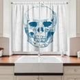 thumbnail image 2 of Ambesonne Skull Kitchen Curtains, Skull Science Elements, 55"x39", Blue White, 2 of 3