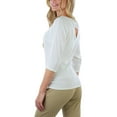 thumbnail image 3 of ToBeInStyle Women's Bow-Back 3/4 Sleeve Top With Side Shirring, 3 of 6