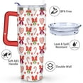 thumbnail image 3 of Bows Cane Candy Striped Hearts Red 40 Oz Tumbler with Handle Lid and Straw Stainless Steel Double Walled Vacuum Insulated Cup Merry Christmas Gifts Tumbler for Women Men Friends Outdoor Indoor, 3 of 6