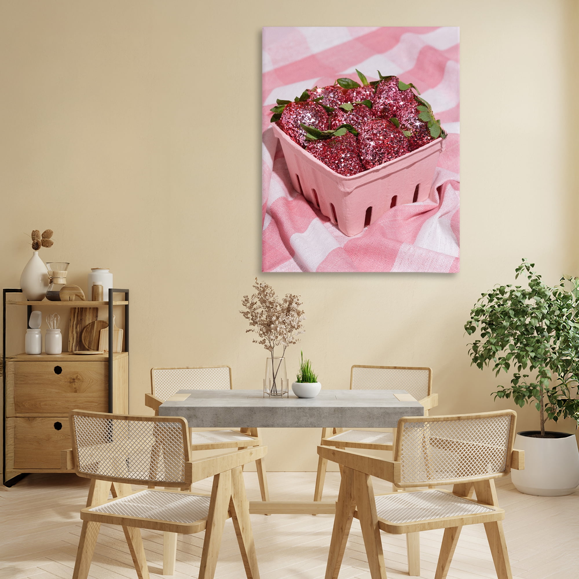 Stupell Industries Glam Glimmer Strawberries Canvas Wall Art, design by LISH Creative
