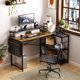 thumbnail image 3 of Escritorio en L HOMEMAKE FURNITURE 120cm con puertos USB Color Madera con Negro, 3 of 6