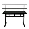 Ergomax Office ABC102BKTT Height Adjustable Crank Desk with Table Top