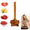 Vintage Wood Tone, variant on Lethargic Teak Wooden Meat Chopper, 3.35 x 10.24 in Solid Wood Masher with Cross Head for Ground Meat and Soft Foods.