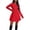 Red, variant on Gytharion Women's Fitted Waist Fit and Flare Dresses Long Sleeve Comfortable Versatile A-Line Dresses Flared Skirt Stylish Casual Style Mini Dresses