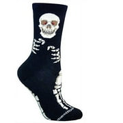 Wheel House Designs - Skeleton on Black Socks - 9-11