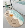 thumbnail image 1 of Alfombra de baño LUMI Beach, suave y absorbente, antideslizante, 55 x 85 cm, Sea Beach, 1 of 9