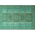 thumbnail image 1 of Ahgly Company Machine Washable Indoor Rectangle Persian Turquoise Blue Traditional Area Rugs, 4' x 6', 1 of 4