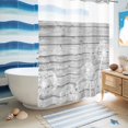 thumbnail image 5 of No Hook Shower Curtain, White Dandelion Shower Curtains for Bathroom with See Through Top Window, Spring Flowers Plants Vintage Gray Wood Waterproof & Washable Bath Curtain Stall 48"x72", 5 of 9