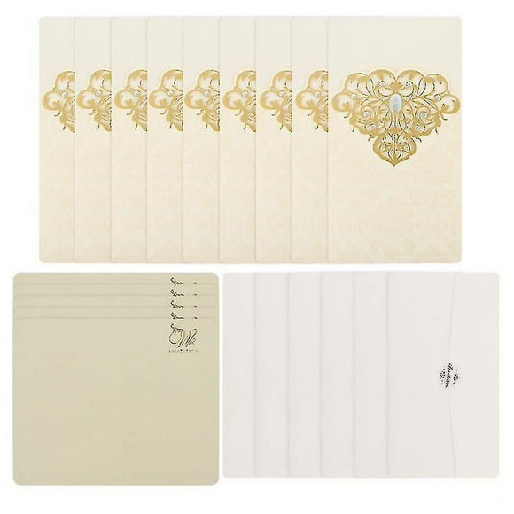 10pcs Wedding Invitations Bride Groom Diamond Invitations Cards With Envelopes_Gift Of G