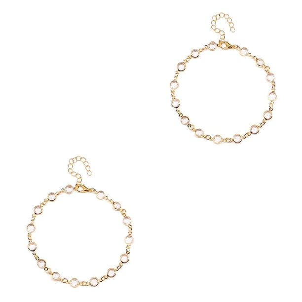 Minnieouse Tobillera Ajustable Universal con Diamantes de Imitación Accesorios de Playa Tobilleras Tobilleras de Mujer para el Día de San Type1 NO1