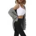 thumbnail image 6 of Qiylii Women’s Knitted Cardigan Solid Color Long Sleeve Hooded Long Sweater, 6 of 9