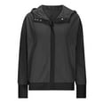 thumbnail image 4 of idosla Womens Corduroy Hooded Jackets Casual Zip Up Sweatshirt Jacket Trendy Fall Winter Coat Hoodies with Pockets (Black, M), 4 of 4