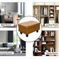thumbnail image 3 of Faux Leather Storage Ottoman Bench, Storage Chest, Foot Rest Stool, Brown, 3 of 8