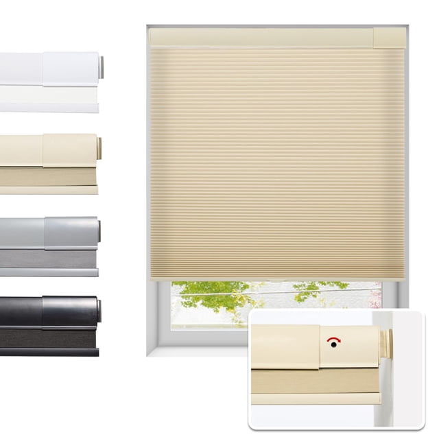 Tonature Cortinas para Ventanas Sin Taladro 48x163 cm Beige