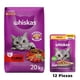 thumbnail image 1 of Whiskas Original Carne 20 kg + Caja Whiskas Sobre Gato Fillets Pollo 85 g (12 Pzas), 1 of 4