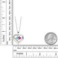 thumbnail image 2 of Gem Stone King 925 Silver and 10K Yellow Gold Heart Shape Lab Grown Diamond Pendant Necklace for Women with Swiss Blue Topaz and Pink Created Sapphire (1.18 Cttw, Double Heart, 18 inch Chain), 2 of 4