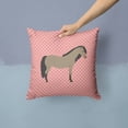 thumbnail image 2 of Welsh Pony Horse Pink Check Fabric Decorative Pillow, 2 of 4