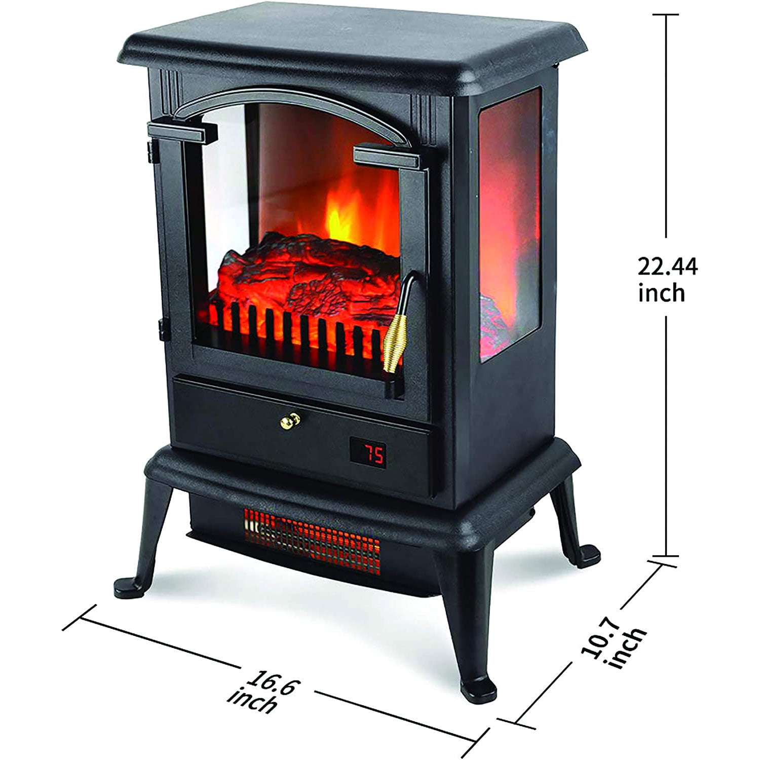 Lifesmart LifePro 1500W  16.6"x10.7"x22.4" 12.73lbs 3 Sided Electric Infrared Quartz Stove Heater