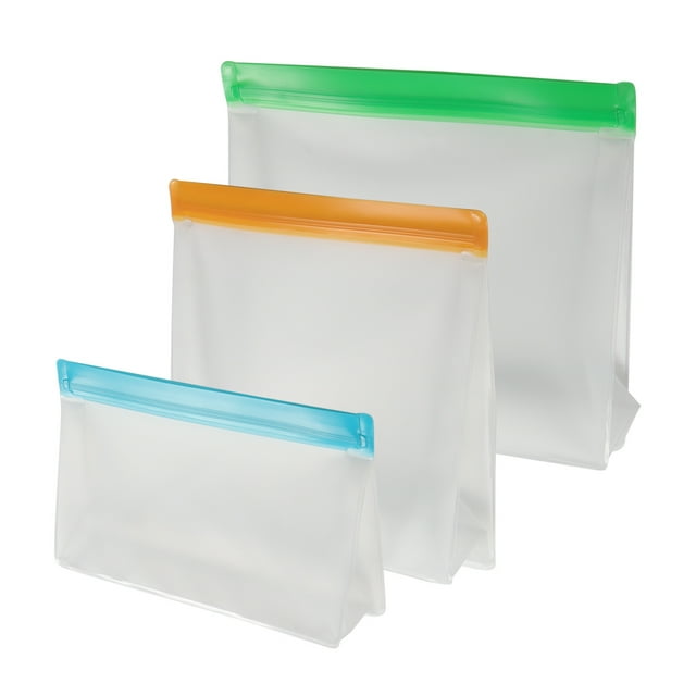 LOVEVER Sacs de Rangement Alimentaires en Silicone Réutilisables Sacs de Congélation Réutilisables - Étanches pour Pique-Niques et Activités Extérieures pour Voyages et Maisons de Jardin