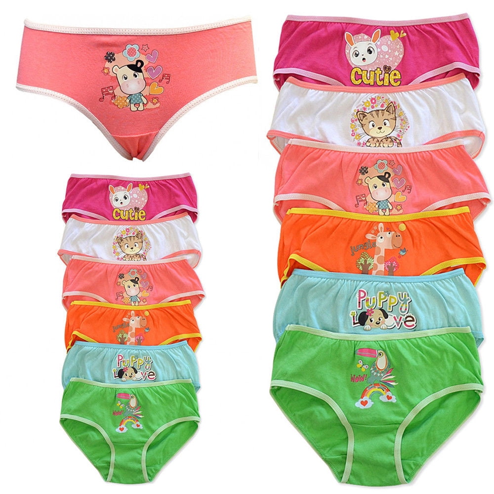 AllTopBargains 12 Girls Briefs Panties 100 Cotton Underwear Cute