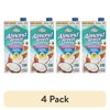 (4 pack) Almond Breeze Unsweetened Coconut Vanilla Almondmilk, Non GMO, 32 oz, Shelf Stable Cardboard Carton