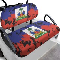 Binienty Haiti Flag Golf Cart Seat Covers Towel Blanket for EZGO TXT RXV/Club Car DS Precedent Golf Car Seat Cushion Cover and Backrest Cover Sets 2 Piece Golfcart Accessories