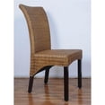 thumbnail image 2 of International Caravan Bali Campbell Rattan Wicker Stained Dining Chair (Set of 2), 2 of 4