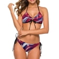 thumbnail image 1 of American Flag Bikini Set Sexy Red Stripes Print Bikini Swimsuit Pool Custom Swimwear Two-Piece Colorful Bathing Suit, 1 of 5