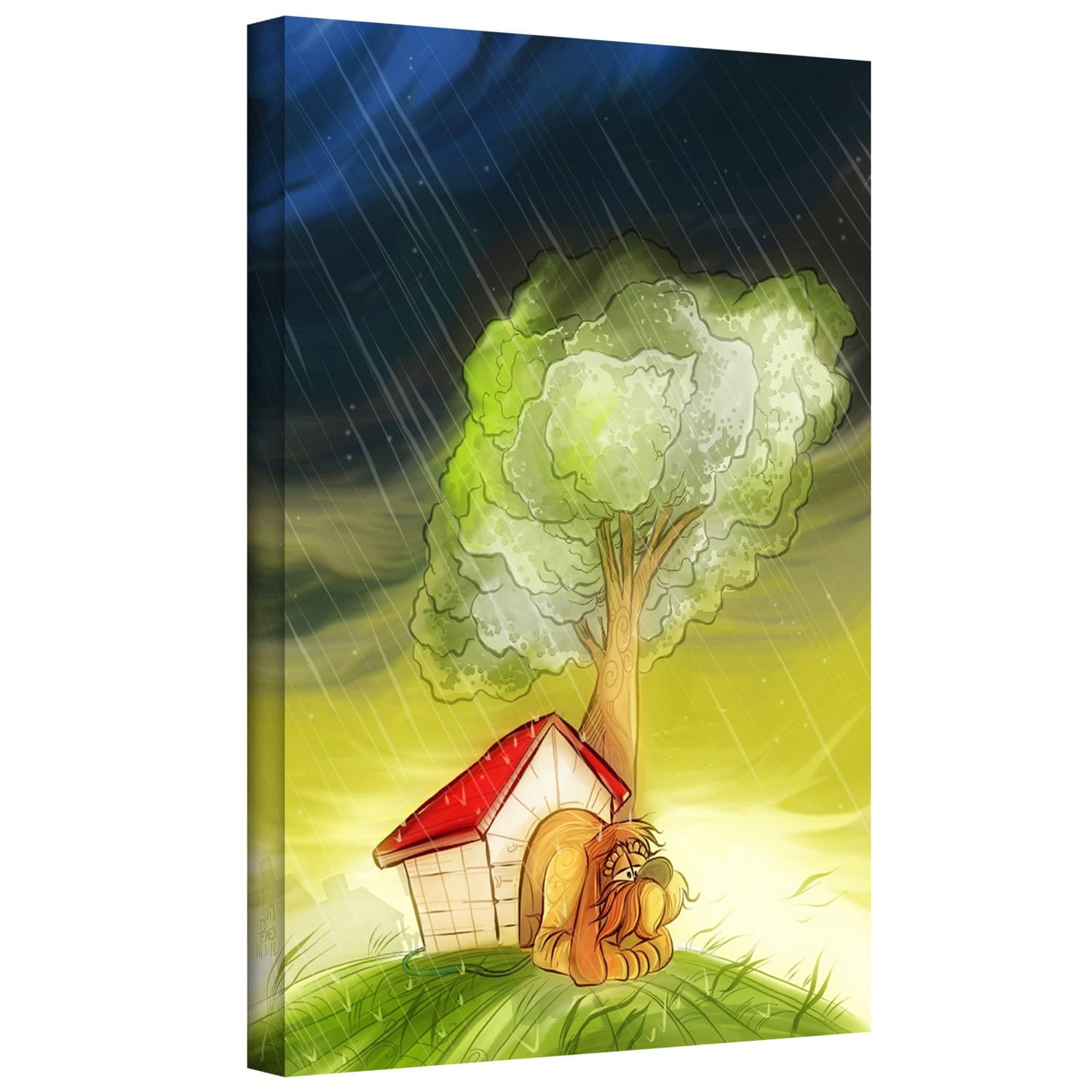 Luis Peres "Dog In The Rain" Gallery-Wrapped Canvas
