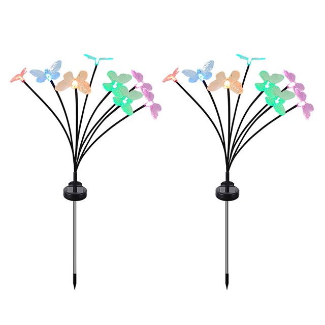 Columpio de iluminación de paisaje impermeable con luz solar de mariposa para jardín Hugtrwg Para estrenar