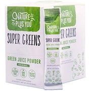 Super Greens Packets Organic Blend - Includes Spirulina, Alfalfa, Spinach, Acai, Probiotics and Digestive Enzymes, No Artificial Sweeteners, 30 Travel Packets by Nature Plus You