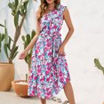 thumbnail image 4 of Vestido De Un Hombro Vestido casual de fiesta en la playa Vestido de cóctel elegante asimétrico Traje de verano para mujer Cgtredaw para Mujer Azul T S, 4 of 6