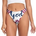 thumbnail image 1 of Balery God Bless America Patriotic Star Tangas de Algodón para Mujer con Estampado – Ropa Interior Sexy, Transpirable, G-string-X-Small, 1 of 6