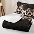 thumbnail image 4 of spefrowx Chic Leopard Print Bow Print Quilt Full for Women, Beige Black Polkadot Full Bedspread Sets, 3pcs, 4 of 7