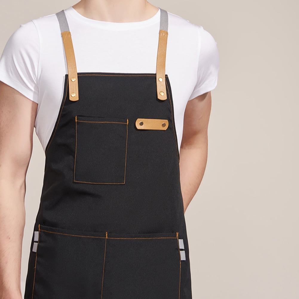 Unisex Aprons Chef Apron Denim Apron for Working Cooking Cleaning 