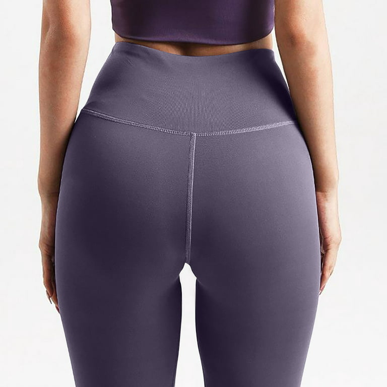 Women's High Waist Yoga Pants With Pockets, Leggings With Pockets, Tummy  Control Workout Yoga Leggings - Purple