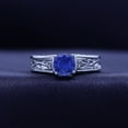 thumbnail image 2 of AFFY Simulated Blue Sapphire Solitaire Engagement Ring in 925 Sterling Silver (0.90 Ct) Ring Size - 9, 2 of 5