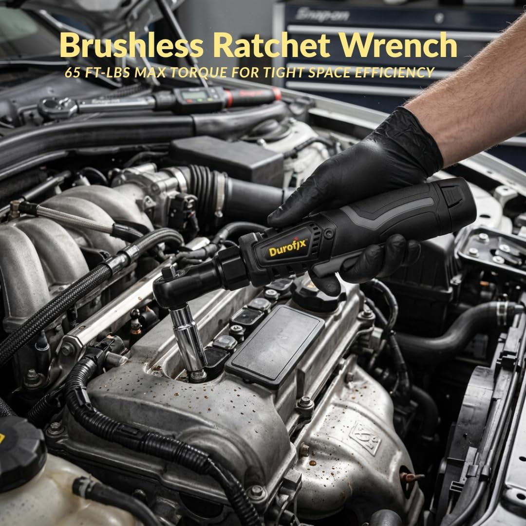 Durofix RW1210-32 G12 Series 12V Cordless Li-ion 3/8" 65 ft-lbs. Brushless Ratchet Wrench Tool Kit with 2 Batteries