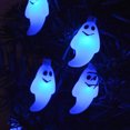 thumbnail image 4 of Cadena de luces de Halloween Cadena de luz solar fantasma de 20 LED para la decoración del banquete de boda del jardín del patio (azul), 4 of 7
